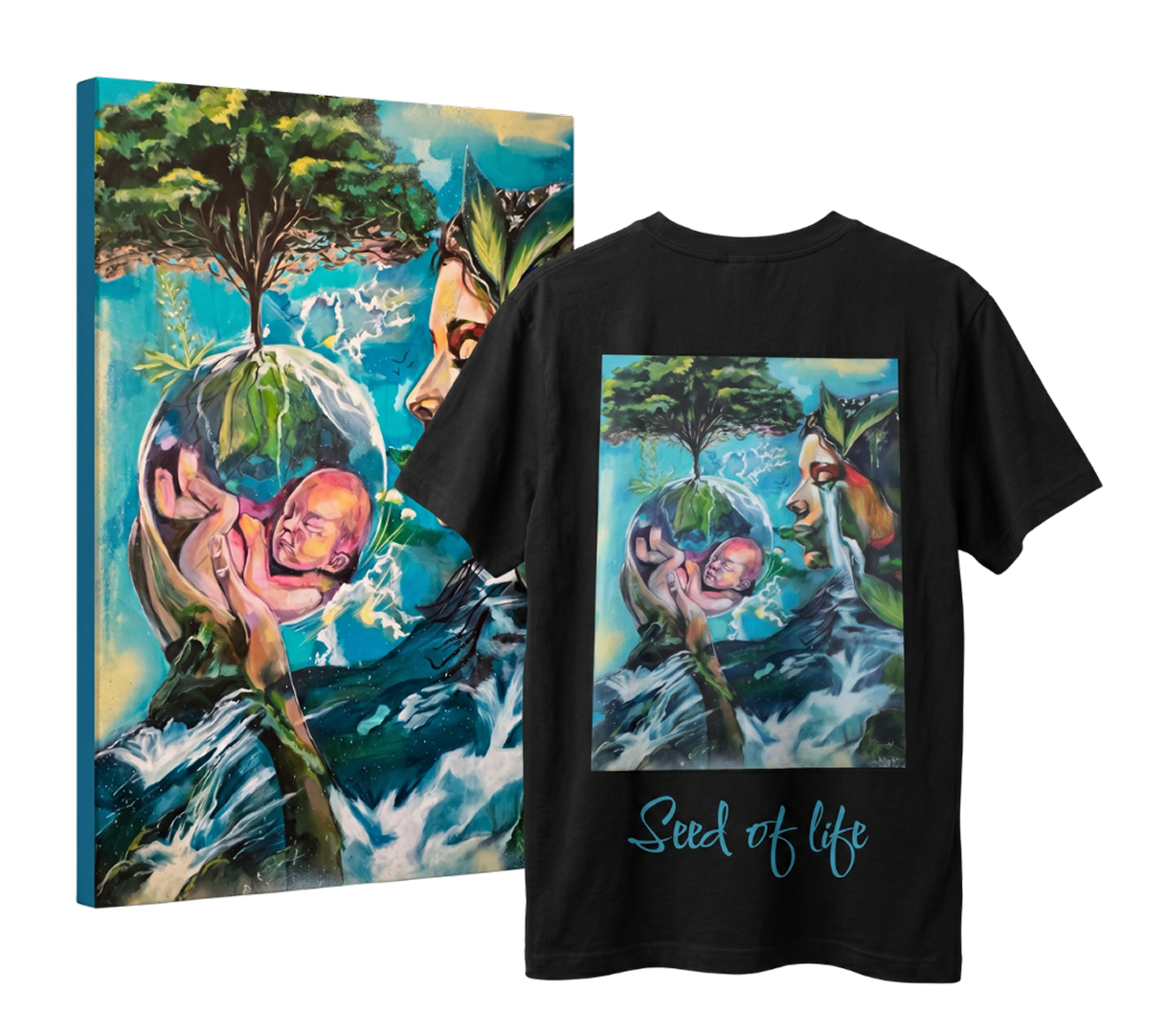 Slika Seed of life na platnu in majici